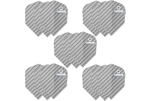Harrows Carbon Flights| Set of x5 Premium Extra Strong Dart Flight Bag (15 Flights) (Silver)