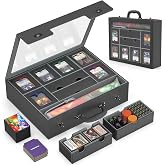 Kabinka MTG Commander Deck Box, Modular 9-in-1 TCG Card Storage Box | with Dice Tray &amp; Sideboard Box, 6-Deck Capacity, Includes Playmat,100CT Card Sleeves/6 Magnetic Card Holders, Multicolour