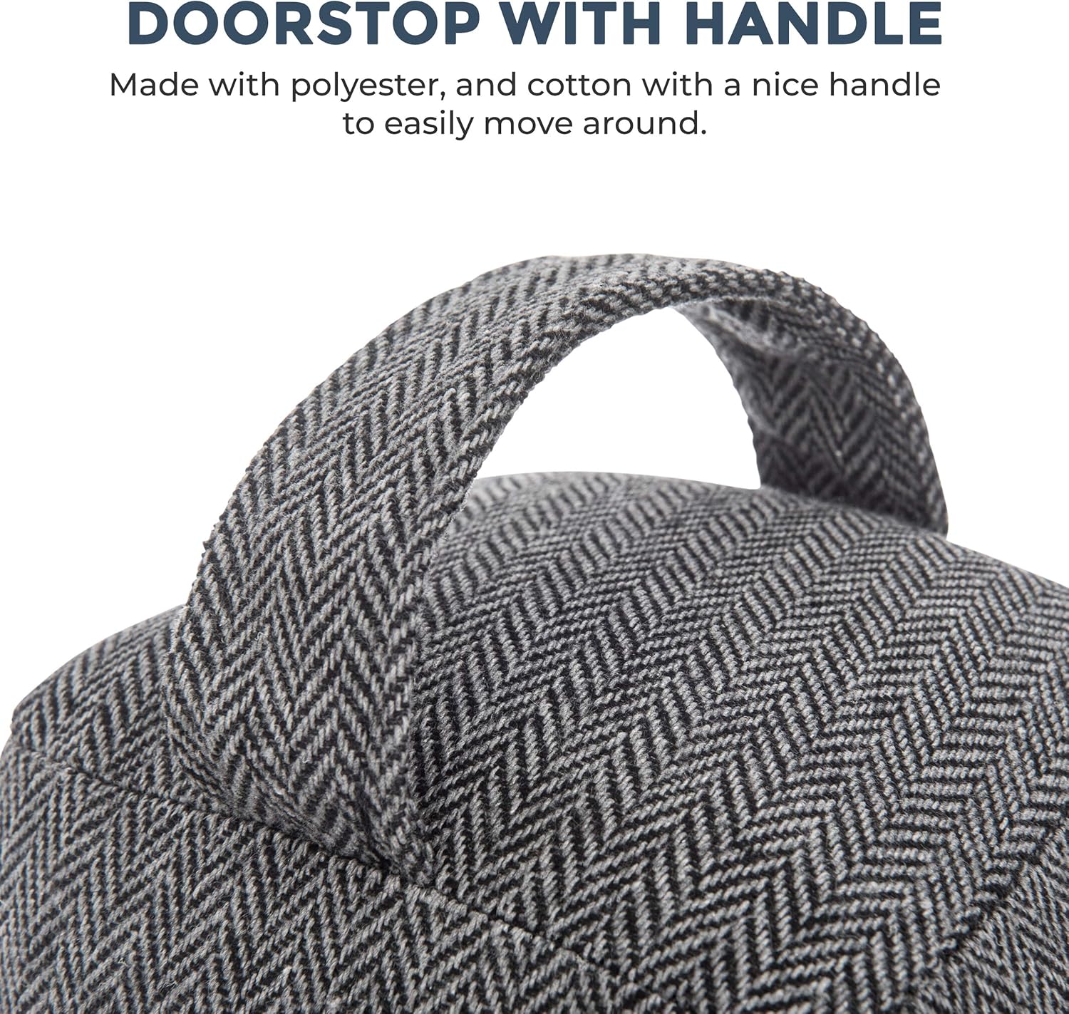 LIVIVO Heavy Cube Door Stopper with Handle, Tweed-Style Tough Fabric Cover Weighted Cute Novelty Stop (Star) - Image 5
