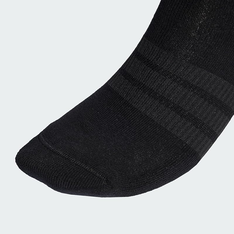 Pack de 6 pares de meias crew unissex adultas almofadadas, preto/preto/branco, 37-40 — foto 3 de 3