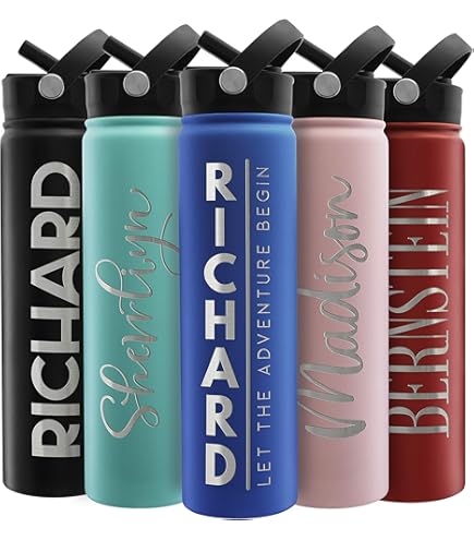 Custom Name Stainless Steel Bottle Personalized Your Text And Logo ...