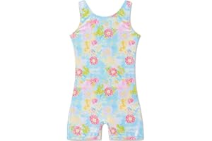 Ewbob Gymnastics Leotards for Girls Sparkly Biketards Unitard with Shorts Quick Dry One-Piece Bodysuits Outfits 2-10 Years