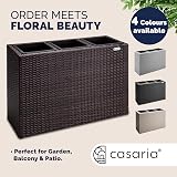 CASARIA Large Tall Rattan Flower Pot Planter with 3 Inner Pots Brown 83x30.5x60 view 7