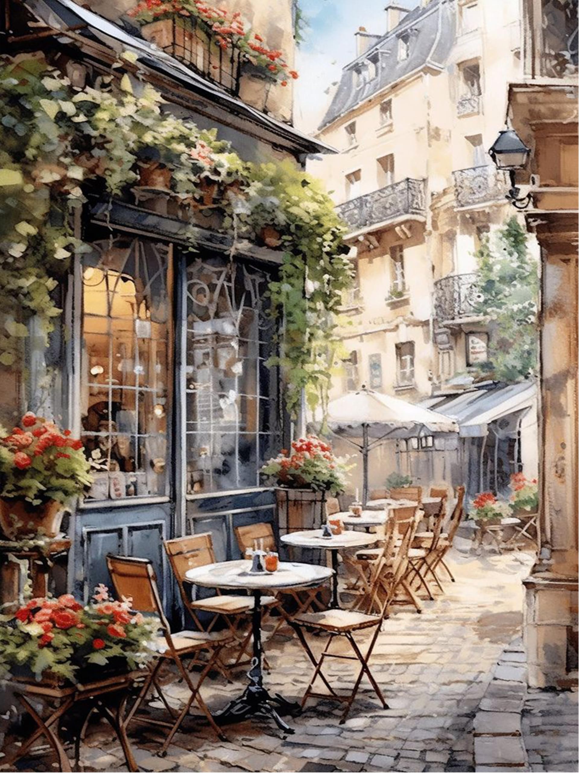 Arttoplus Street Paint by Numbers for Adults Beginners-Street Landscape Adult Paint by Numbers Canvas Kits,Painting by Numbers for Adults for Gift Home Wall Decor(16x20inch)