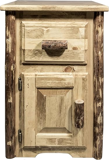 Amazon Com Montana Woodworks Glacier Country Collection End Table With Drawer Door Left Hinged Furniture Decor
