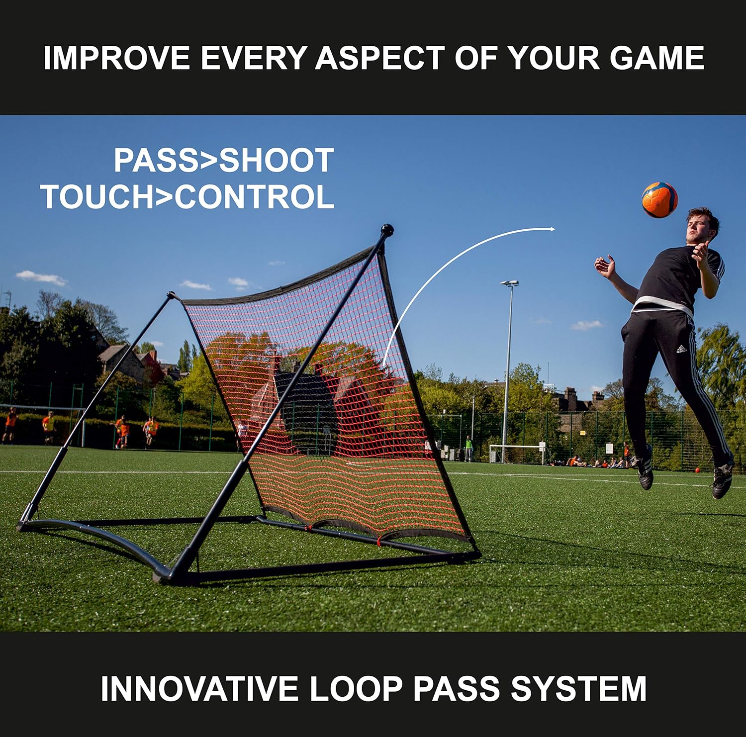 QUICKPLAY Spot Elite Football Rebounder (1.5 x 1m), Black, 1.5x1m - Image 3