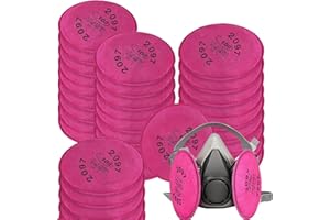 YIGSM 30Pcs 2097 Filters for for 6000 6200 6800 7000 FF-4 Respirator, 2097 Particulate Filters with Activated Carbon Layer Filter for Epoxy Resin,Lead Paint,Asbestos,Dust,Particle,Pollen (15 Pack)