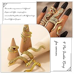 Frodete Snake Stackable Rings for Women Snake