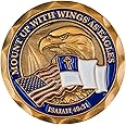 Mount Up with Wings as Eagles, Christian Coin Token, Collectible Religious American Flag Military Challenge Coin, Antique Gold-Color Plated Bald Eagle Gift, Isaiah 40:31
