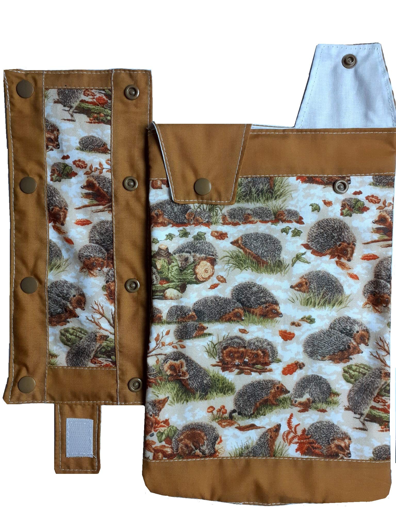 Catheter Leg Bag and Tube Covers. Hedgehogs Pattern. Nutex. 100% Cotton.