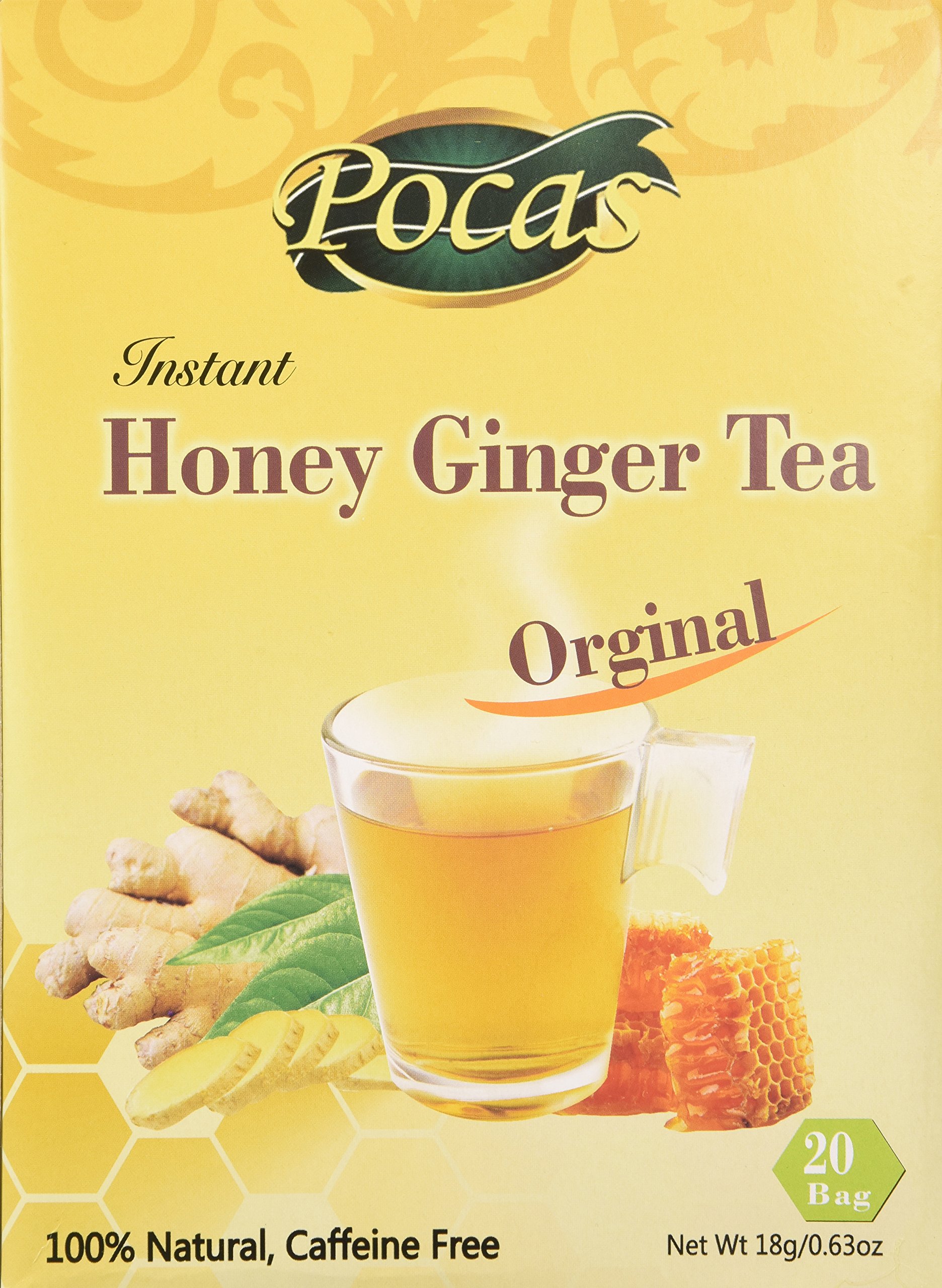 Pocas Instant Honey Ginger Tea with LEMON Caffiene Free
