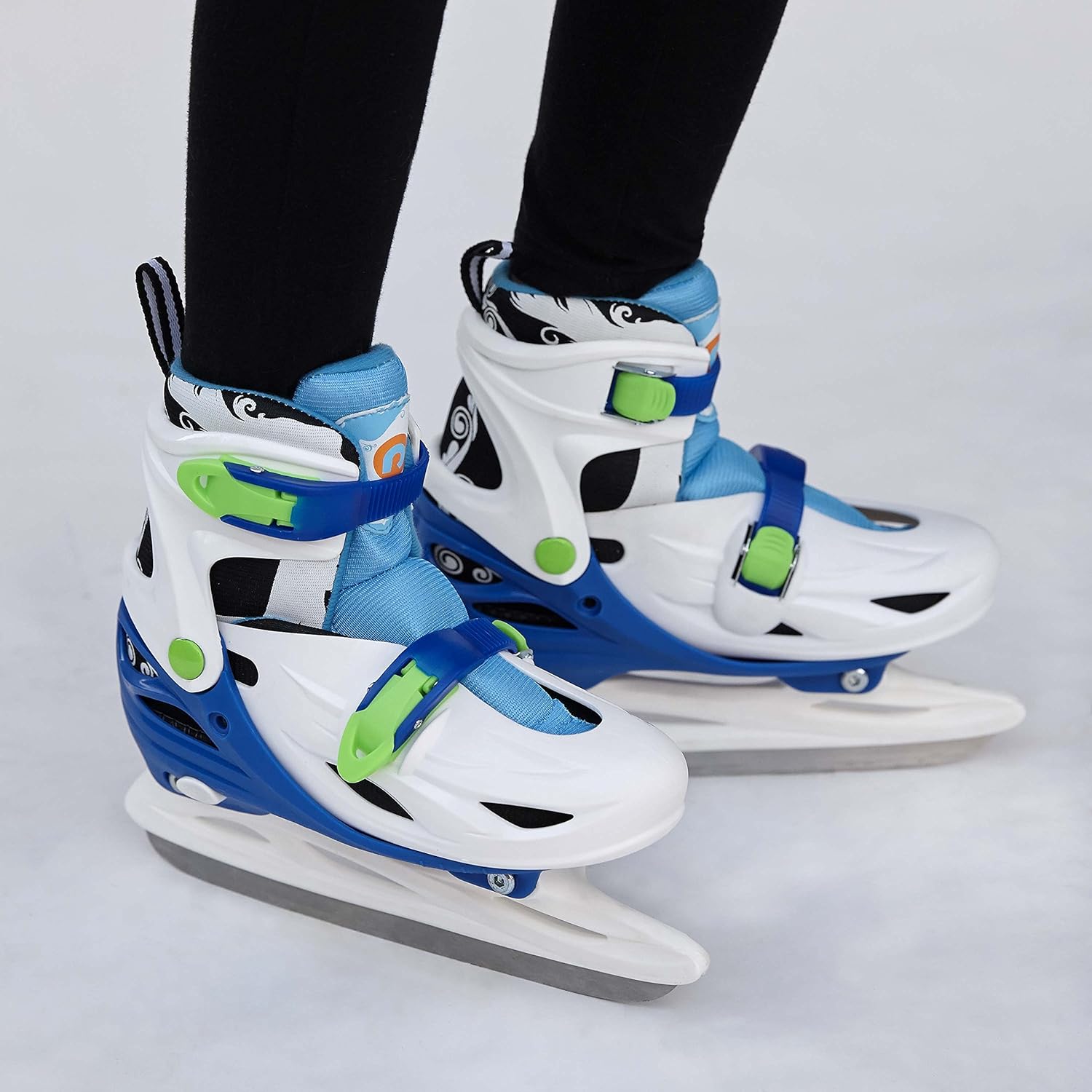 Xino Sports Adjustable Ice Skates - for Girls and Boys, Two Awesome Colors - Blue and Pink, Soft Padding and Reinforced Ankle Support, Fun to Skate! : Clothing