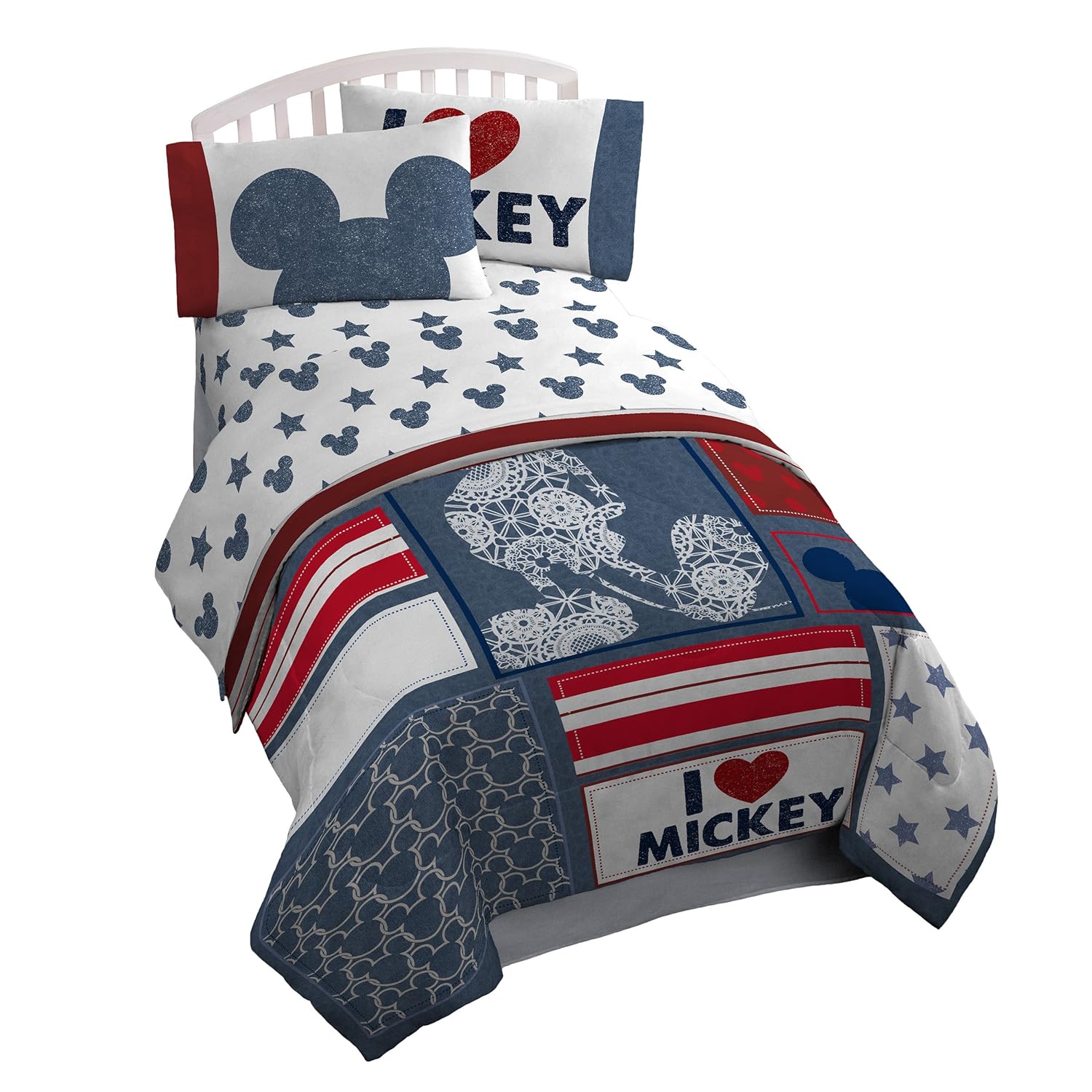 Amazon Com Disney Mickey Mouse Red White Blue Full Comforter