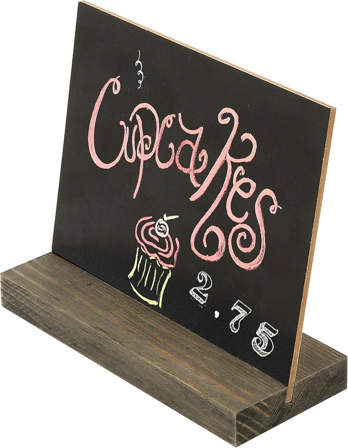 MyGift Mini Tabletop Chalkboard Signs with Rustic Wood Stands, 5 x 6-inch, Set of 6: Garden & Outdoor