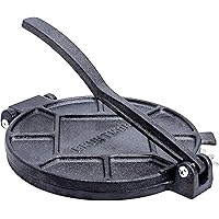 Bruntmor Pre-Seasoned 7" Cast Iron Tortilla Press - Perfect for making Mexican Spanish Rotis, Tortilla, Quesadilla Maker…