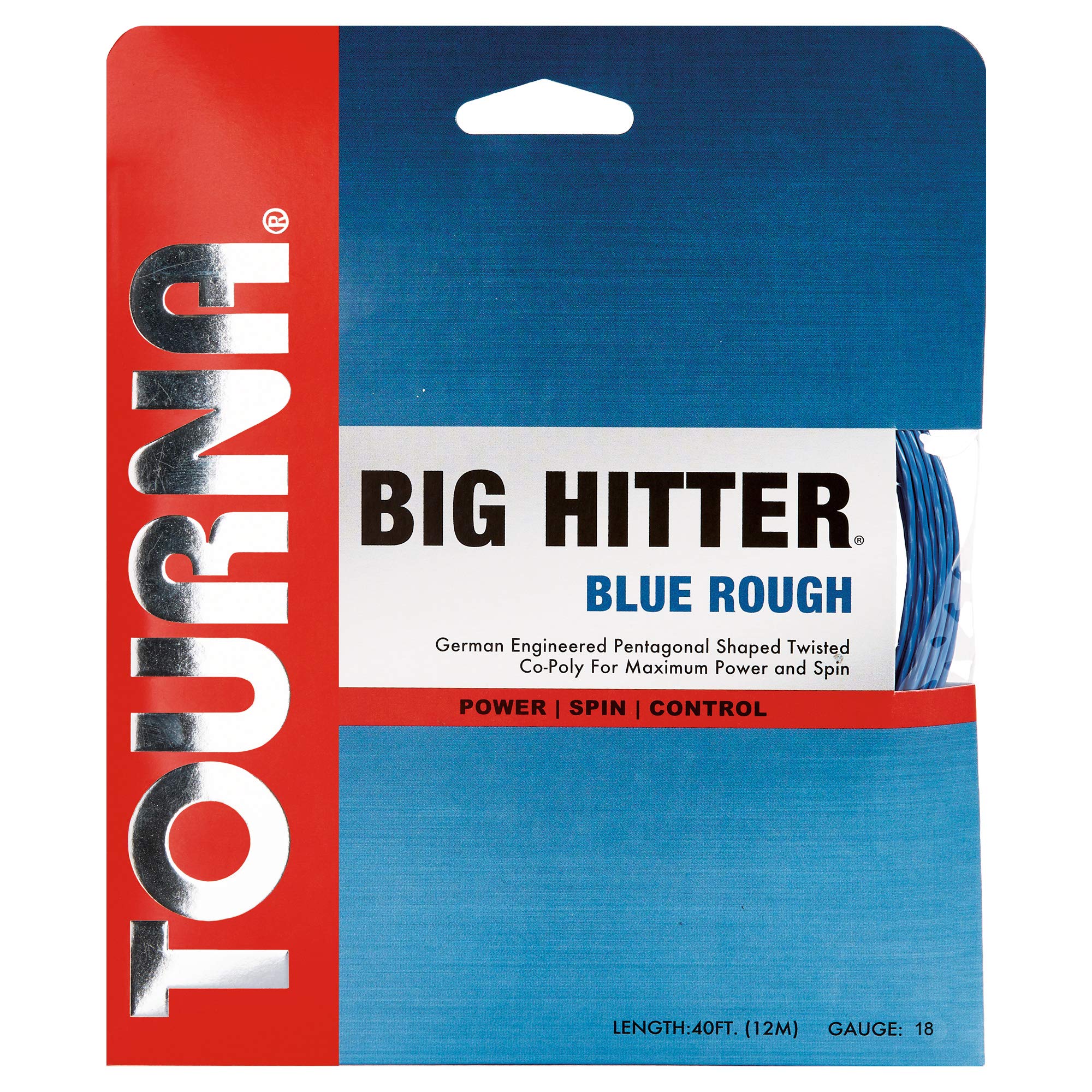 Tourna Big Hitter Blue Rough 18g Set Maximum Spin Polyester Tennis String