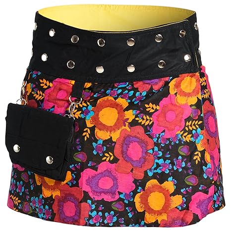 ufash Minirock aus Indien, Sommerrock kurz, Wenderock, Wickelrock Goa Gipsy Hüftschmeichler - Diverse Designs