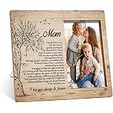 Qiwog Mother Photo Frame - Mom I love You Always And Forever - Best Mom Ever Wooden Tabletop Picture Frame With Stand - Birthday Mother's Day Gifts For Mom From Daughter Son -B(26)