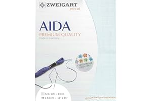 WIZARDI Precut Zweigart Stern-Aida 14 Count Ice Blue 3706/550