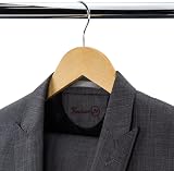 HANGERWORLD Box of 10 Wooden 45cm Coat Hangers with Non Slip Bar Natural view 6