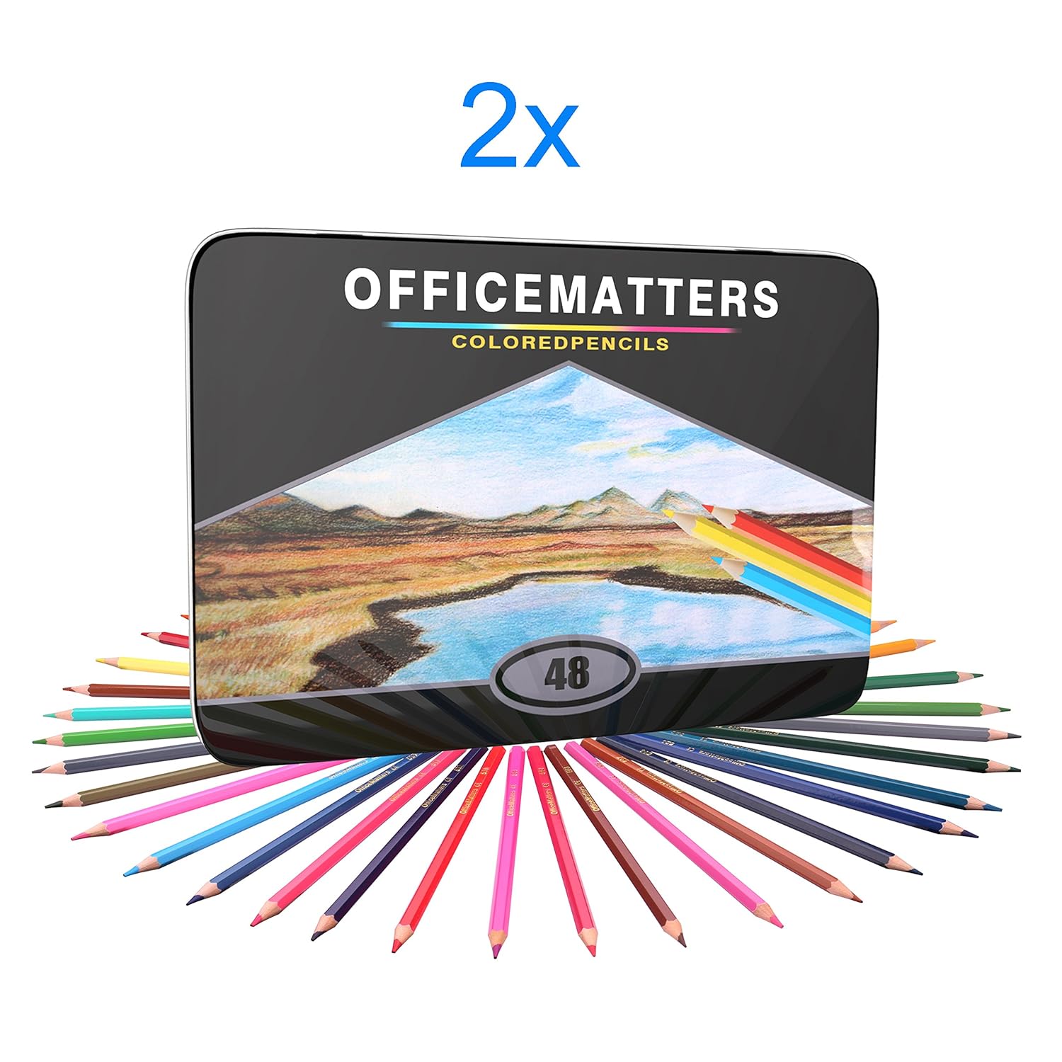 officematters 96 Matite Colorate per Adulti Libri da Colorare officematters 96 Matite Colorate per Adulti Libri da Colorare Rigida Core 2 Confezioni da 48 Colorate Penne ogni Con il Caso di Ferro Colori Assortiti