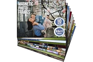 JUZARI 10 Pack Magnetic Picture Frames for Refrigerator - 8.5 x 11 in Magnet Picture Frames for Fridge - Magnetic Photo Sleeves - Locker Magnet Frame - 8.5x11 Magnetic Photo Frames - Magnetic Picture Holder