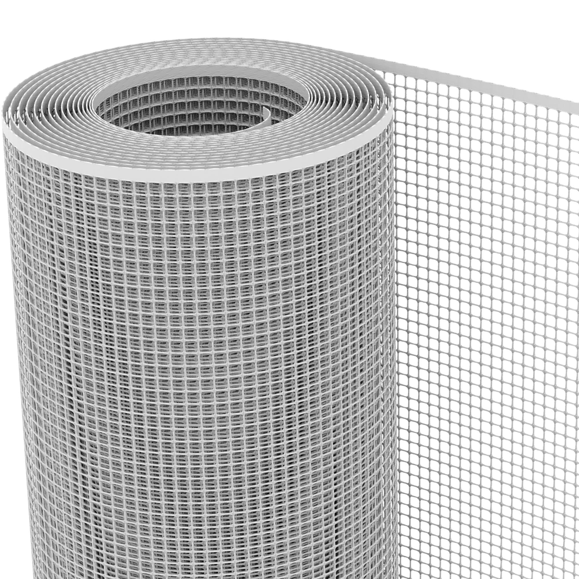 TENAX Quadra 10 Plastic Protective Net 1.00 x 5 m Multi-Purpose Net with Square Mesh to Protect Balconies, Fences and Railings SILVER