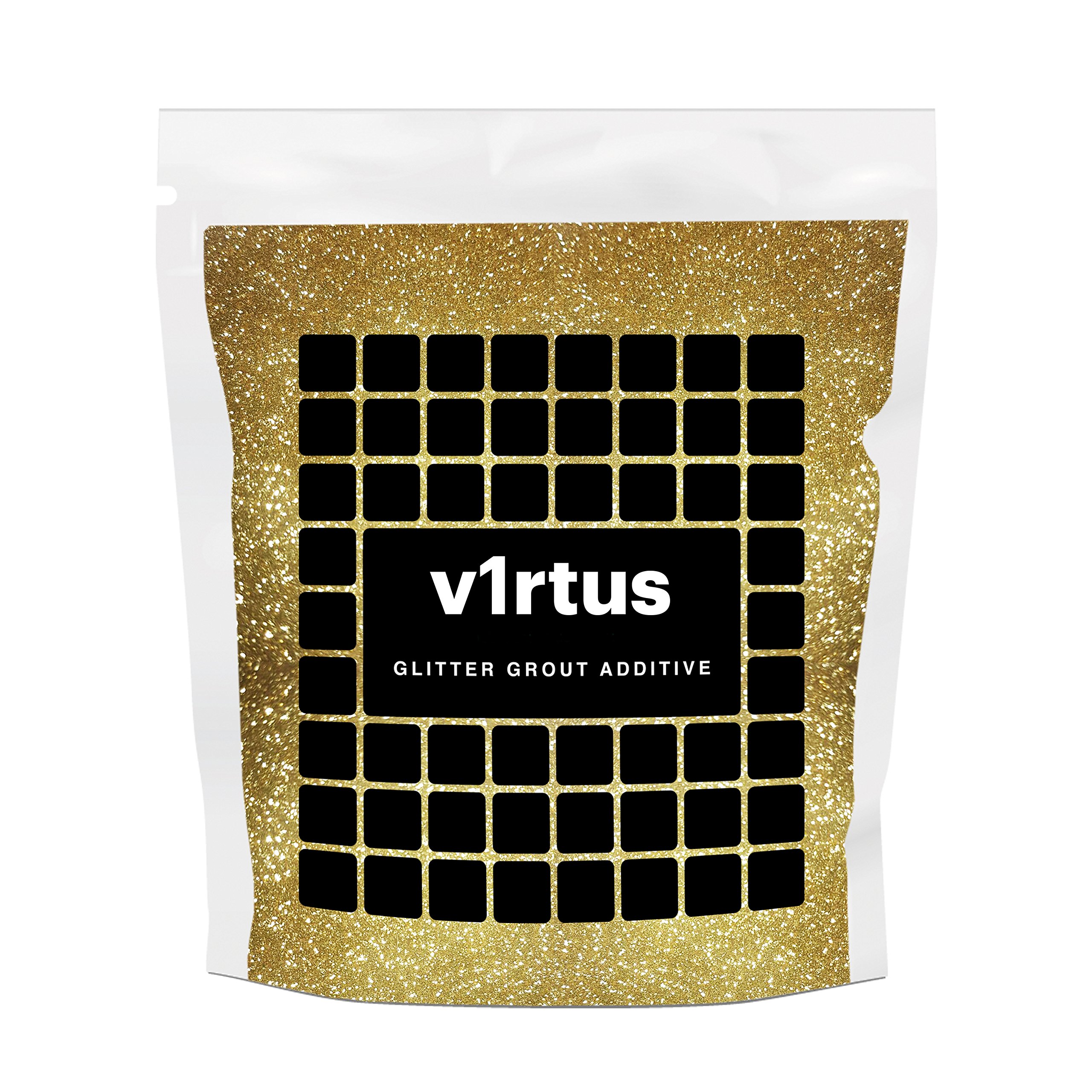 v1rtus Gold Glitter Grout Additive Fine 100g | Grout Glitter for Adding Sparkle to Kitchen & Bathroom Tiles | Enhance Your Indoor Grouting Projects with a Sparkly Effect