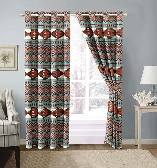Amazon Com Rugs 4 Less Southwestern Grommet Window Curtain Set