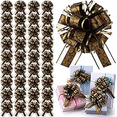 Poen 36 Pcs Valentines Day Pull Bows for Gift Wrapping 6 Inch Large Heart Ribbon Gifts Bows for DIY Crafts Wedding Baskets Valentines Easter Holiday Birthday Party Decoration(Black)
