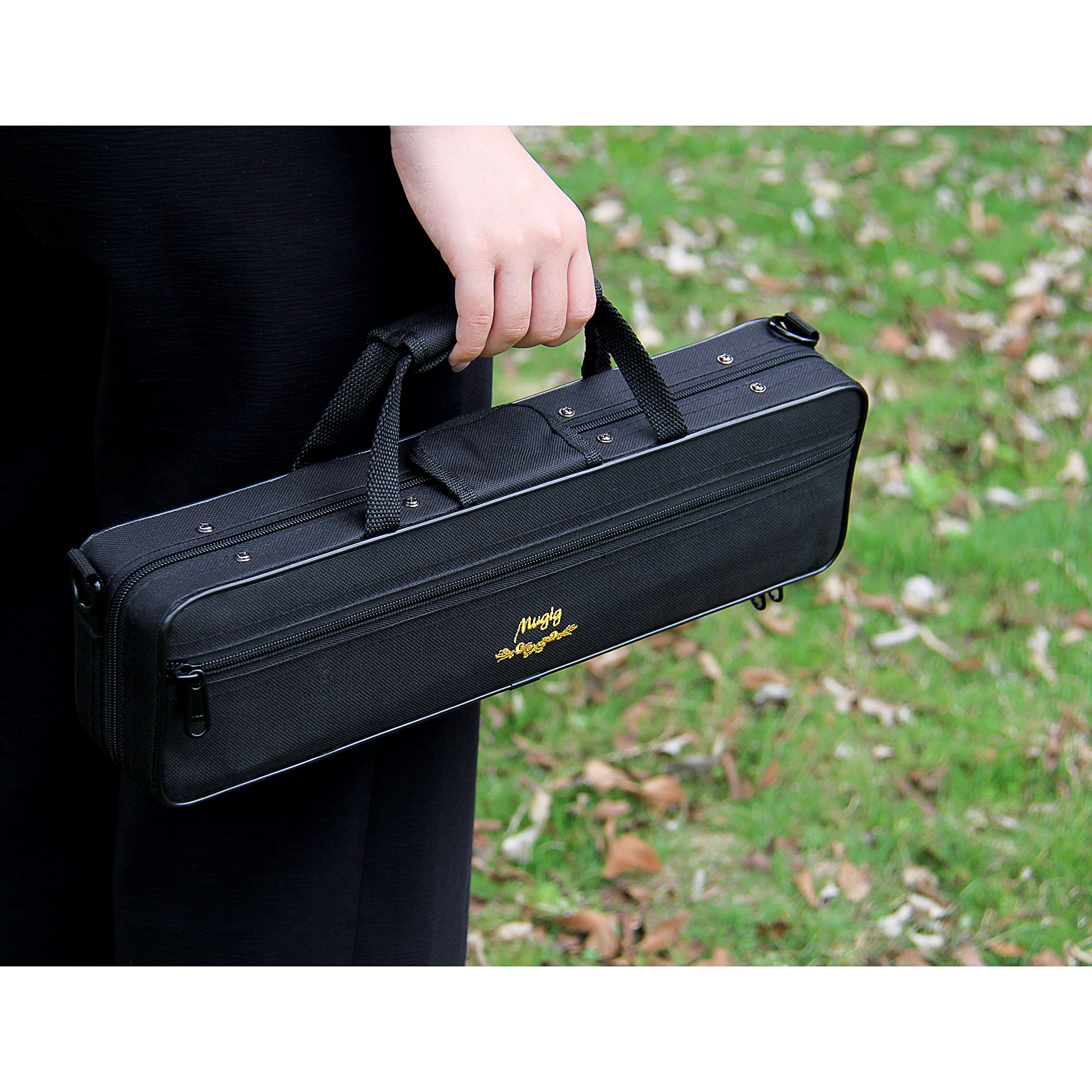 Mugig Flute, Nickel Plating Closed Hole C Flute, 16 Hole with Case