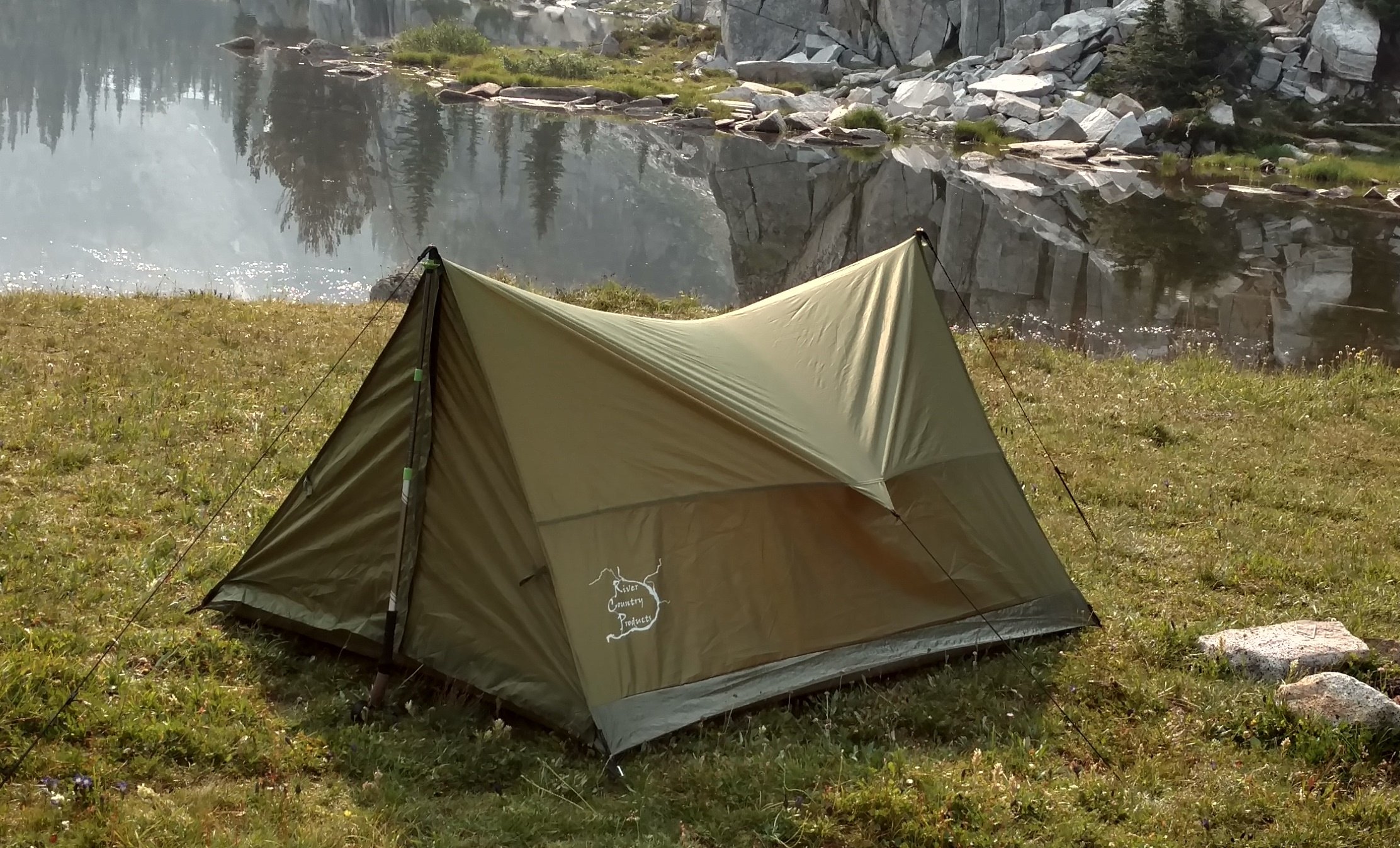 river country products one person trekking pole tent