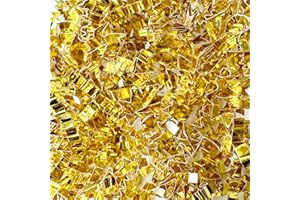 CORLCOL 1LB Crinkle Cut Paper Shred Filler for Gift Box Bag and Basket On Holidays (Gold)