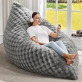 Hobestluk 3 in 1 Bean Bag Chair Giant Bean Bag Chairs for Adults with Bubble Cover Convertible Bean Bag Floor Cushion with Ma