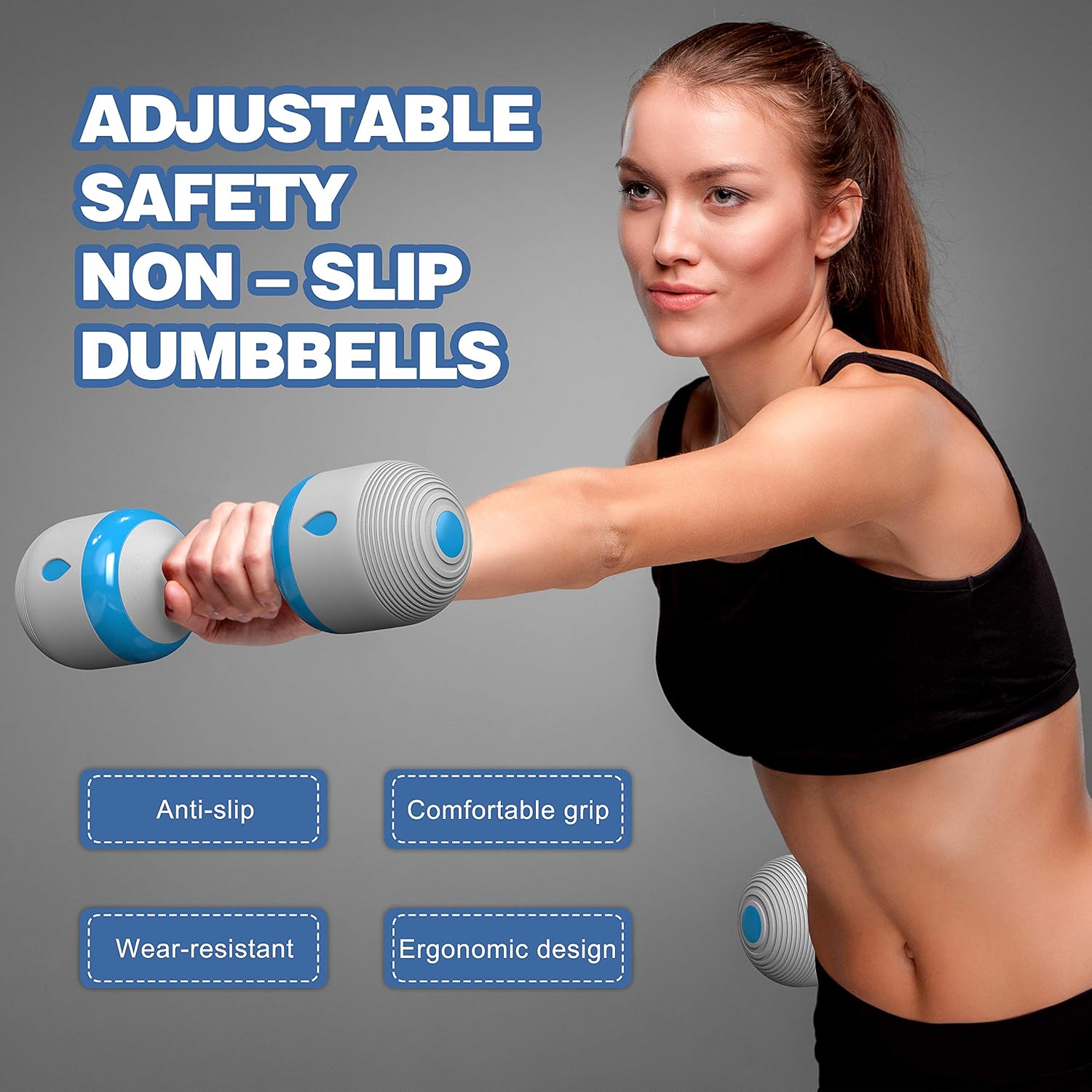 Aznze Adjustable Dumbbell Weight Set Barbell Lifting 4-22 lbs for Home Bodybuilding Training Rubber Dumbbell PairsHome Fitness Equipment : Sports & Outdoors