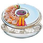 Maverick Unity Shrimp Cocktail Serving Dish and Bowl With Ice - Elegant and Large Platter for Seafood, Oysters, Crawfish, Veggies, Fruits, Salads.
