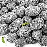 vchin Premium 2-3 Inch Black Lava Rock Pebbles, 10 Pounds Fire Rocks for Gas Fire Pits, Fireplaces, Landscaping, and Plant Cultivation, Natural Tumbled Stones for Indoor and Outdoor Use