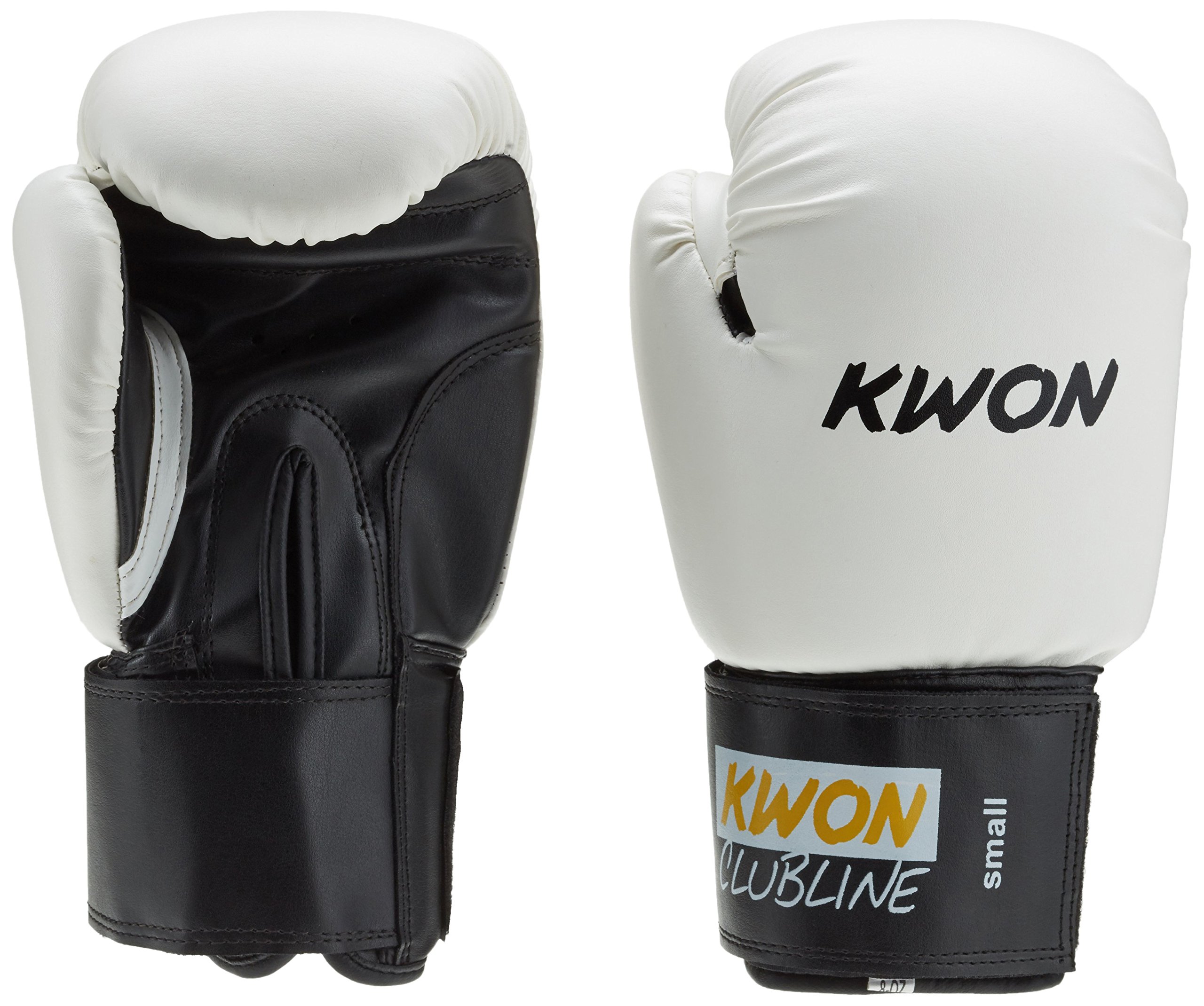 Kwon Clubline Pointer Small Hand Boxing Gloves - White/Black, 8 oz