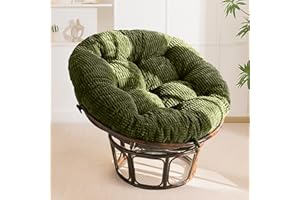 HIGOGOGO Papasan Chair Cushion with Thick Corduroy Cover (Without Chair), Supportive Cushion, Caput Mortuum, 48 x 48 Inch
