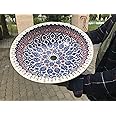 Handmade Turkish Ceramic Bathroom Sink, Moroccan Style Basin, Hand painted kitchen round vessel washbasin, Unique home accessories, Gift her