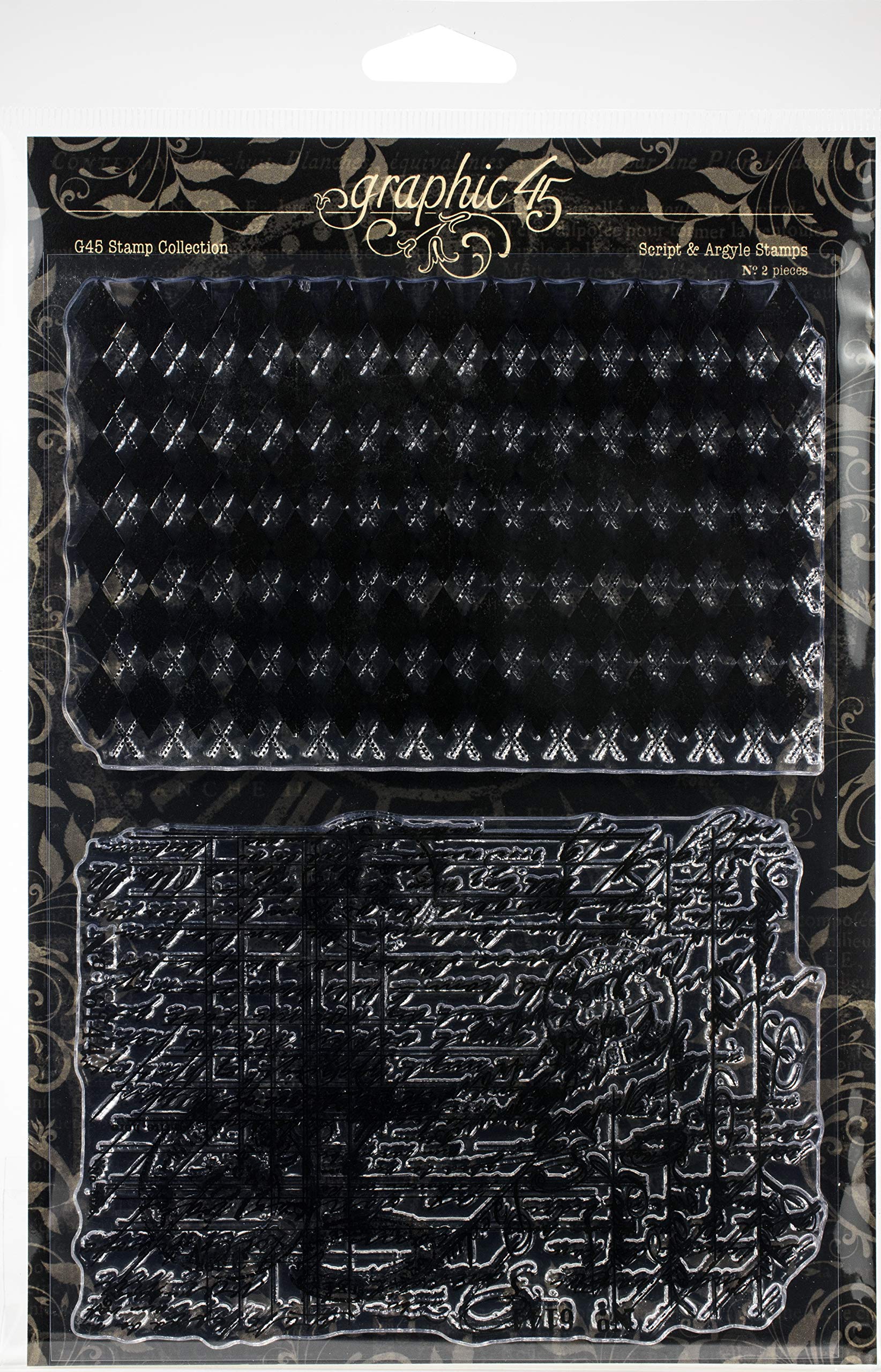 Graphic 45 Staples Stamps Script/ARG, Assorted, One Size