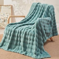 NEWCOSPLAY Twin Blanket for Couch Light Teal Super