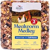 Manna Pro Mealworm Medley Cake Poultry Treat, High Protein, 19.5 oz | High-Protein Treat Cake, Mealworms &amp; Seeds, Encourages Natural Pecking &amp; Foraging, For Chickens, Turkeys &amp; Wild Birds