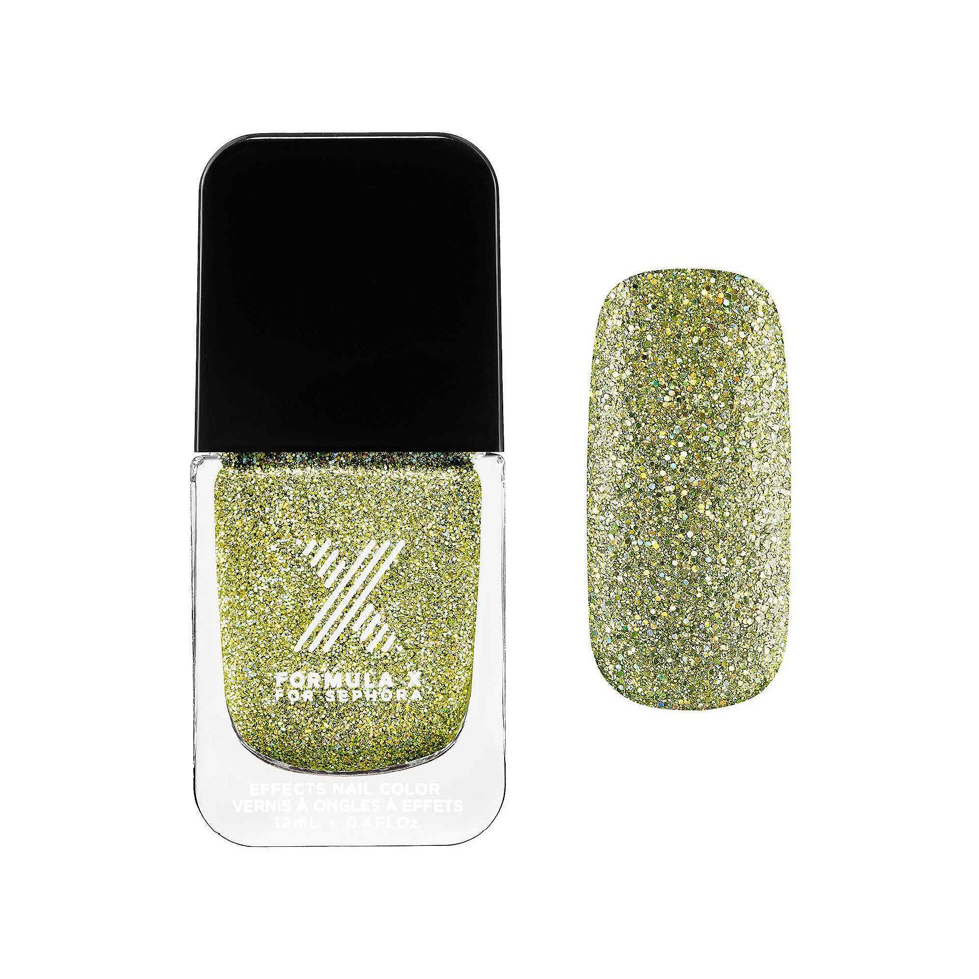 Nail Polish Brilliants Formula X for Sephora 0.4 Oz Light Me up Edison - Lemon-lime Iridescent Glitter
