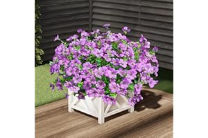 Artificial Flowers Outdoor 16 Bundles UV Resistant Fake Mums Flowers Plants for Decoration Indoor Outdoor Window Box Hanging 