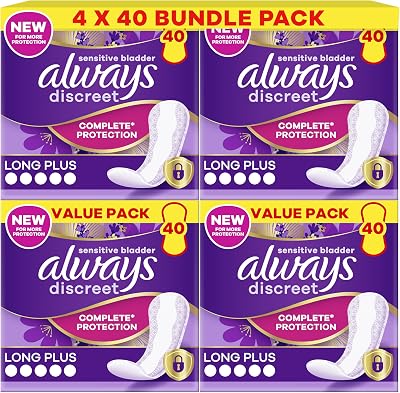 Always Discreet Plus Incontinence Liners Sensitive Bladder Pack 160
