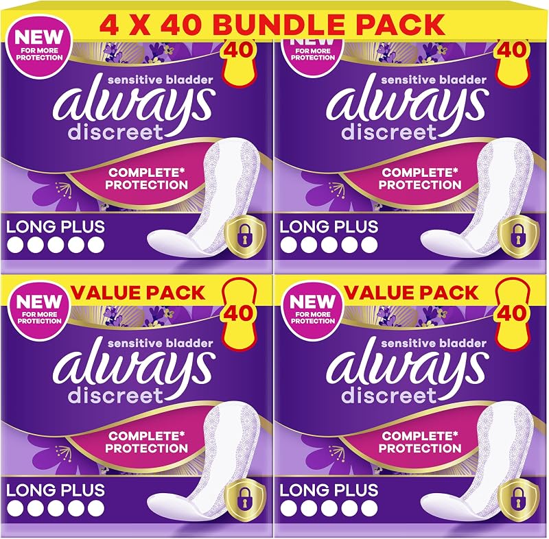 Always Discreet Plus Incontinence Liners Sensitive Bladder Pack 160