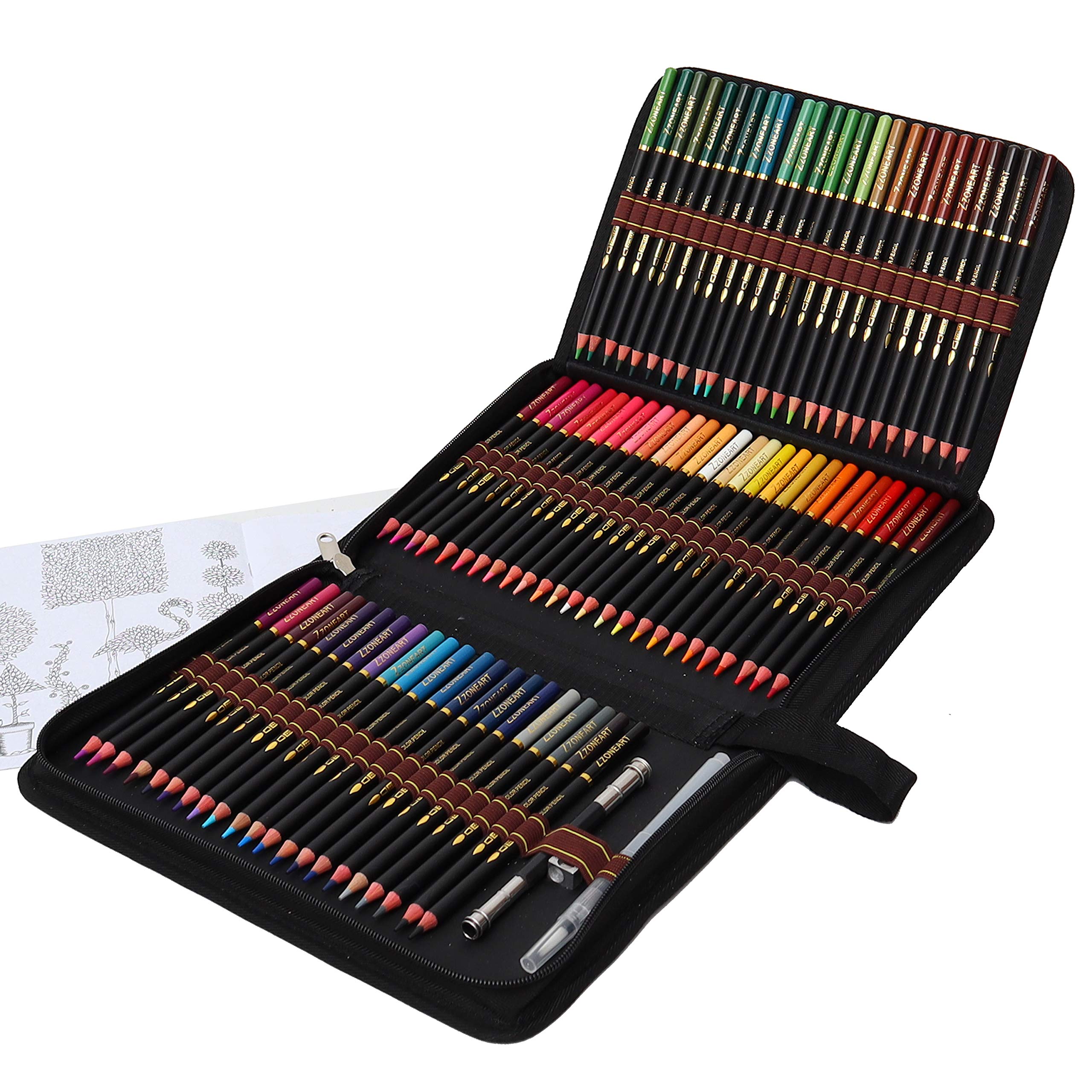 WGOT Professional Watercolour Pencils, 72 Coloured Pencils for Adult and Artists Layering, Mixing and Shading, Perfect for Colouring Books and School