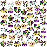 Suncalla 48 Pcs Mardi Gras Iron on Patches Sequins Embroidered Patches Glitter Repair Patch Fleur-de-lis Wreath Bows Feathered Mask Crown Jester Hat Sew on Applique for Clothe Hat Bag Sweater Jacket