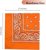 Lizzy Bandana Multipack 100% Cotton 55x55cm Orange Paisley Unisex view 3